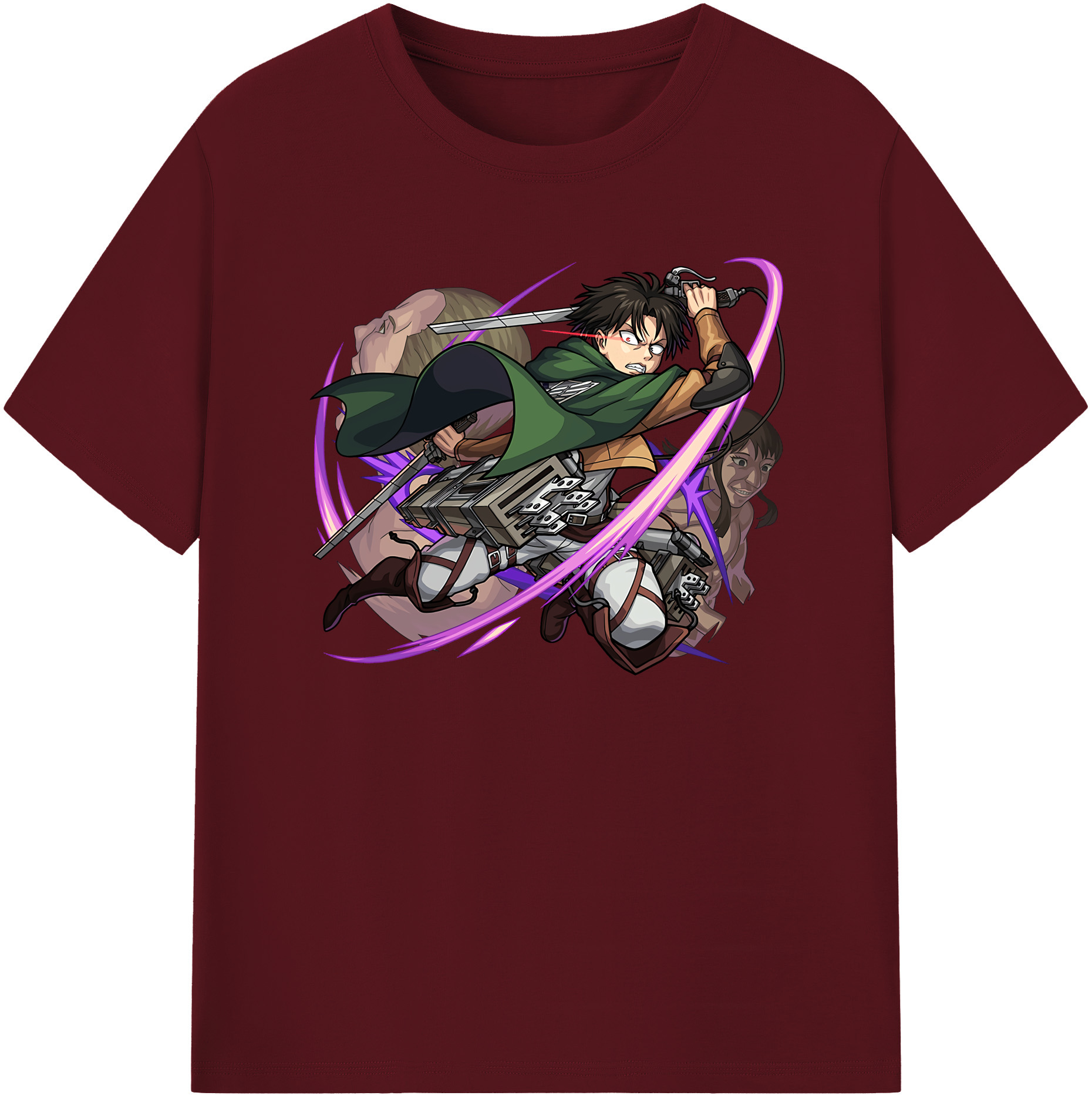 （画像用） 進撃の巨人 リヴァイ·アッカーマン Attack on Titan Levi Ackerman 綿100％半袖Tシャツ（フロントプリント）